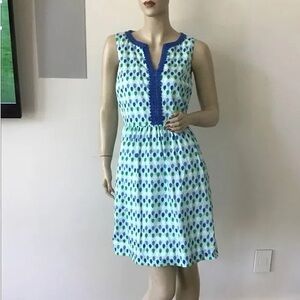 Vineyard Vines Blue and Green Dot Mini Dress